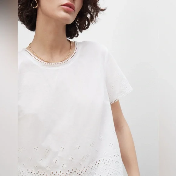 Club Monaco White Eyelet Tee - Picture 10 of 10